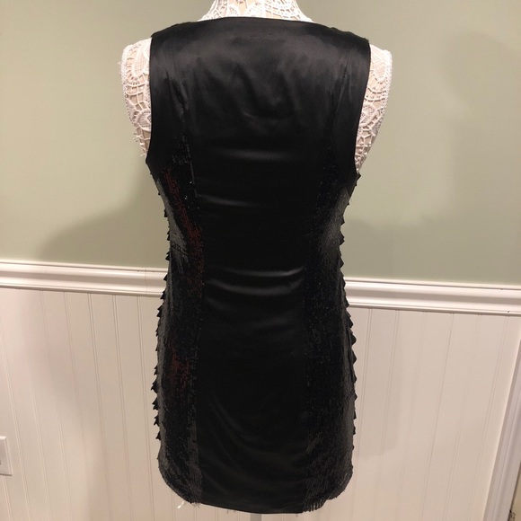 Ark & Co Black Zip Up Sequin Ruffle Mini Dress - Picture 5 of 7